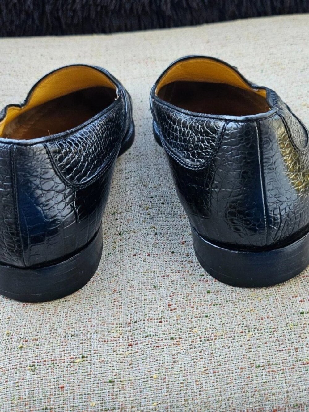 Vintage YSL Paris Men Shoes Black Leather Upper Slip On Shoes Size 25.5 7.5US - Picture 7 of 12
